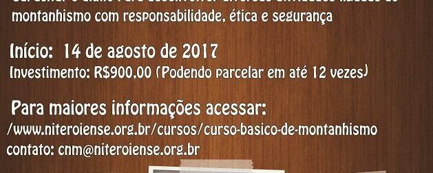 Encontram-se abertas as inscrições para o Curso Básico de Montanhismo