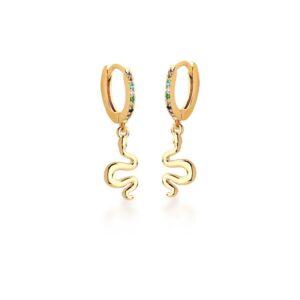 Brinco Ban. Dourado Crav. Zirc Multicolor Redondo 12mm