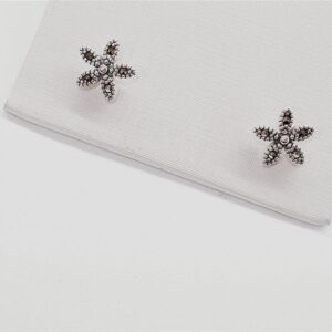 Brinco Prateado Envelhecido Crav. Marcassita Flor