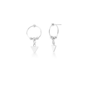 Brinco Prateado Liso Redondo 1 Ping. Triangular