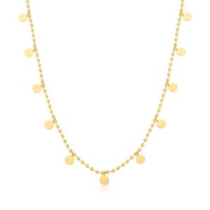 Colar Ping. Ban. Dourado Liso Bolinha Redondo Dispersos 45cm