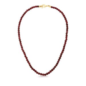 Colar Ban. Dourado Pedra Cristal Bulg. Marsala 40+10cm (Rc 04.21)