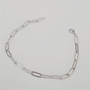 Tornozeleira Fol. Rodio Liso Elo Cartier 14x5x1mm