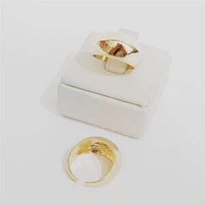 Anel Ban. Dourado Liso C/ Abertura Curvo 12mm