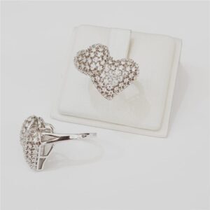 Anel Ban. A Rodio Crav. Zirc Branca 2 Coracao