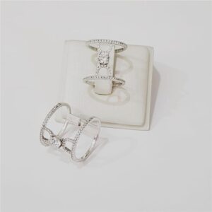 Anel Ban. A Rodio Crav. Zirc Branca Pedra Branca 2 Voltas Redondo