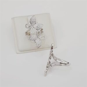 Anel Ban. A Rodio Crav. Zirc Branca 2 Borboleta