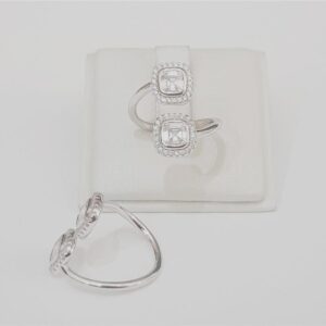 Anel Ban. A Rodio Crav. Zirc Branca Pedra Branca 2 Quadrado