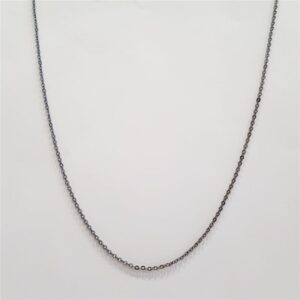 Corrente Malha Cartier 45+5cm 1mm Achatada Fol. A Rodio Negro Liso
