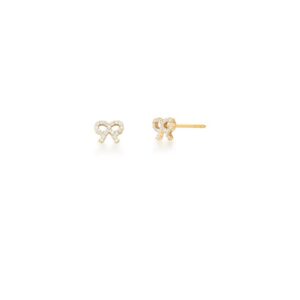Brinco Ban. Dourado Crav. Zirc Branca Laco 7mm