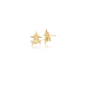 Brinco Ban. Dourado Crav. Zirc Branca 3 Estrela