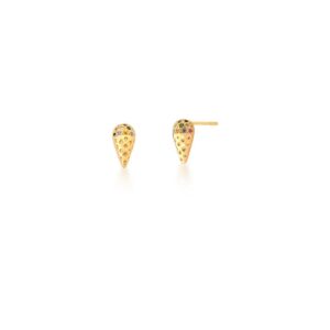 Brinco Ban. Dourado Crav. Zirc Multicolor Sorvete 13mm