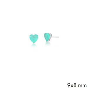 Brinco Ban. A Rodio Pedra Fusion Turmalina Coracao 9x8mm (M)