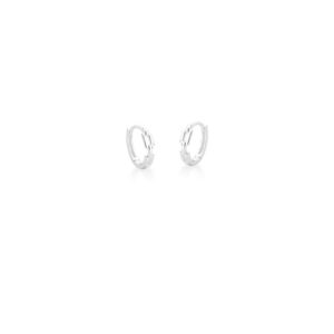 Brinco Prateado Liso Elo Argola 12mm