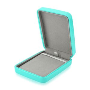 V2p4t Caixa P/ Colar Plastico Liso Retangular Azul Tiffany