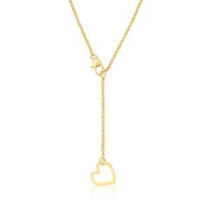 Colar Ban. Dourado Liso Malha Portuguesa Gravata Vazado Coracao 40+5cm